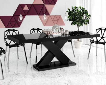 Maxima - Xenon Dining Table with 1 Extension for up to 8 People