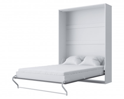 Maxima - Inverto Murphy Vertical Bed with Mattress in White/Gray, Full XL Size