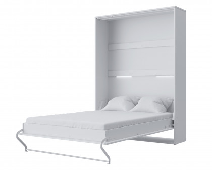 Maxima Inverto Murphy Vertical Bed with mattress and LED included - White, Full XL Size