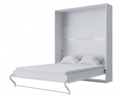 Maxima Murphy Vertical Bed with LED - White/Gray, Queen Size