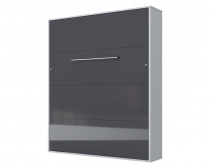 Maxima Murphy Vertical Bed with LED - White/Gray, Queen Size