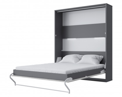 Maxima Murphy Vertical Bed with LED - Gray/White, Queen Size