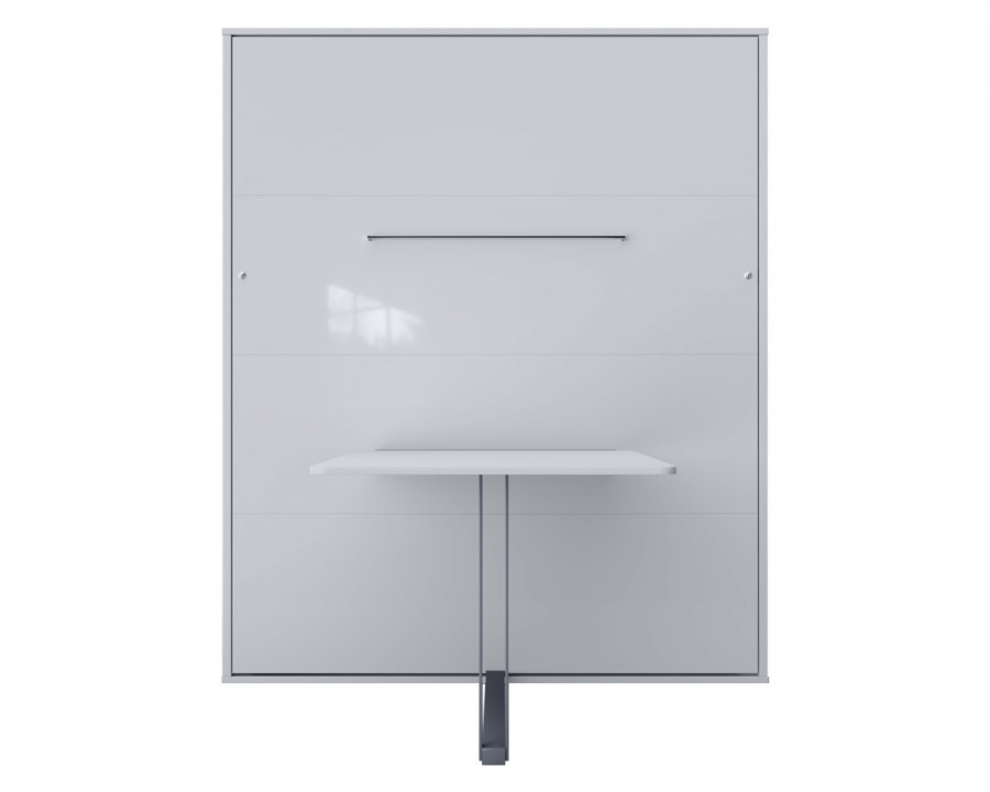 Maxima Inverto Murphy Vertical Bed with Desk - White, Queen Size