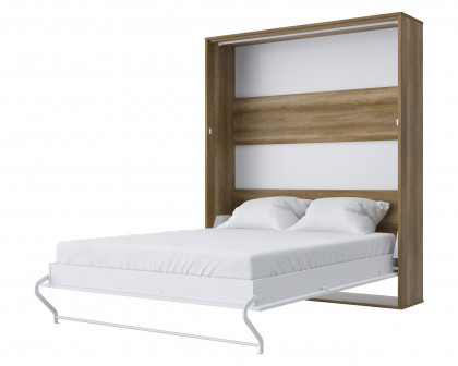 Maxima Inverto Murphy Vertical Bed - Oak Country/White, Queen Size