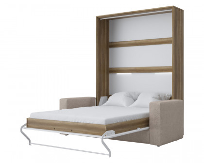 Maxima Murphy Vertical Bed with Sofa - Beige, Full XL Size