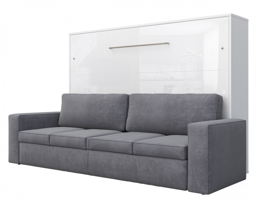 Maxima Inverto Murphy Horizontal Bed with Sofa - White/Gray, Full XL Size