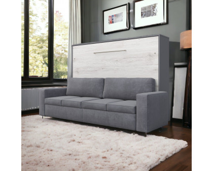 Maxima Inverto Murphy Horizontal Bed with Sofa - Gray/White, Queen Size