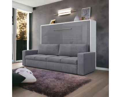 Maxima Inverto Murphy Horizontal Bed with Sofa - Gray, Queen Size