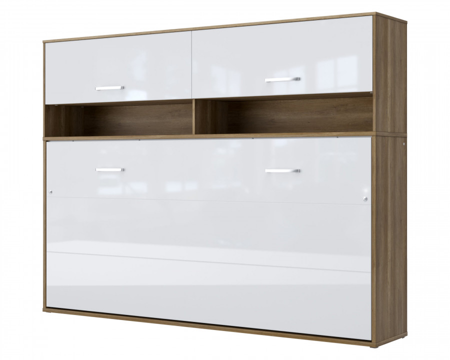 Maxima - Inverto Murphy Horizontal Full Size Wall Bed with Cabinet on Top