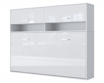 Maxima - Inverto Murphy Horizontal Full Size Wall Bed with Cabinet on Top