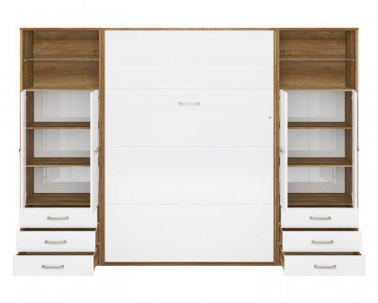 Maxima - Inverto Murphy Vertical Full Size Wall Bed with 2 Cabinets