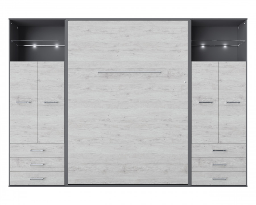 Maxima - Inverto Murphy Vertical Bed with 2 Doors Cabinets