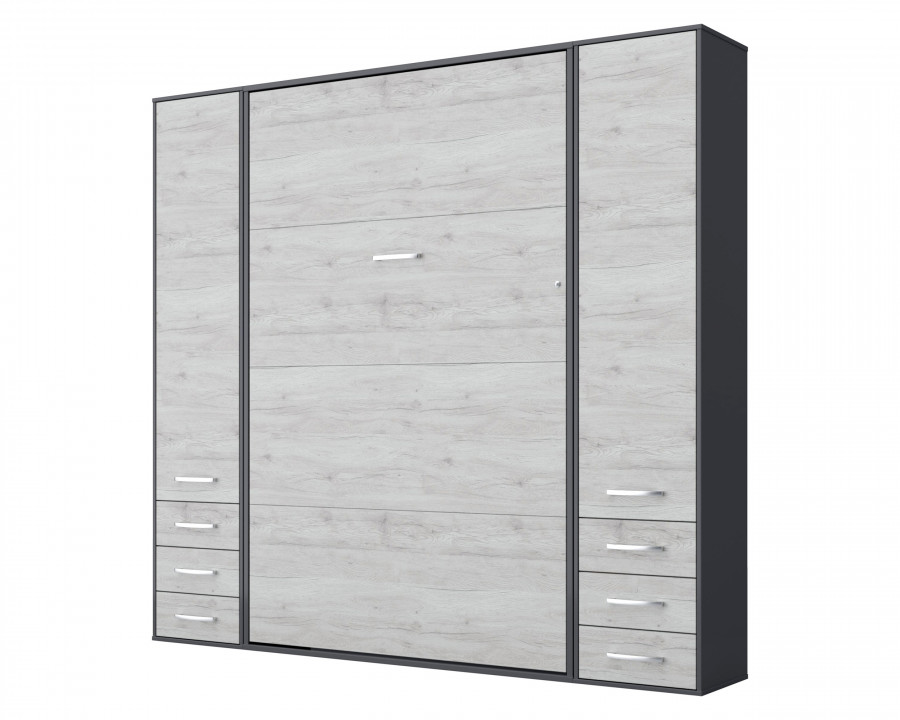 Maxima - Inverto Murphy Vertical Twin Size Bed with 2 Cabinets