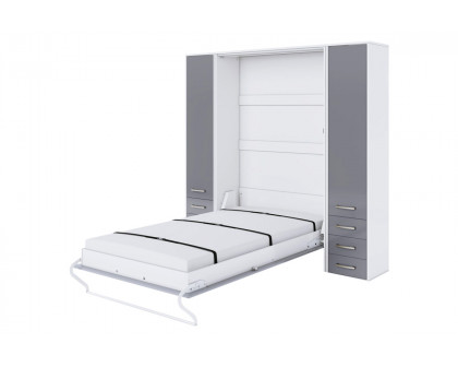 Maxima - Inverto Murphy Vertical Twin Size Bed with 2 Cabinets