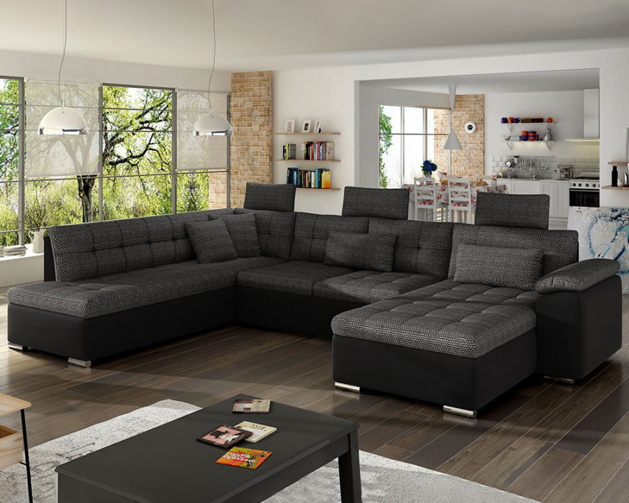 Maxima Linda Sectional Sleeper Sofa - Dark Gray, Right Corner