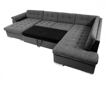 Maxima Leonardo Bis Sectional Sleeper Sofa - Dark Gray, Right Corner