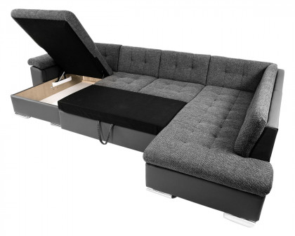 Maxima Leonardo Bis Sectional Sleeper Sofa - Dark Gray, Left Corner