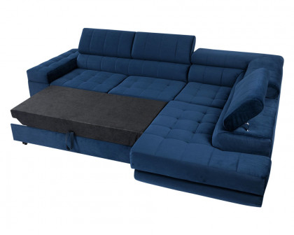 Maxima andrea Sectional Sleeper Sofa - Blue, Left Corner