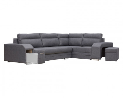 Maxima Magnus Sectional Sleeper Sofa - Dark Gray, Left Corner