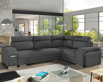 Maxima Magnus Sectional Sleeper Sofa - Dark Gray, Right Corner