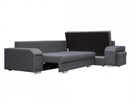 Maxima Magnus Sectional Sleeper Sofa - Dark Gray, Right Corner