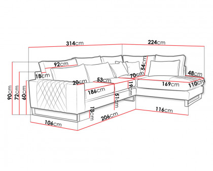 Maxima Flora Sectional Sofa Ginger - Left Corner