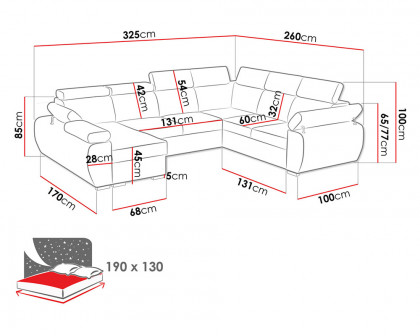 Maxima - Dante Sectional Sleeper Sofa