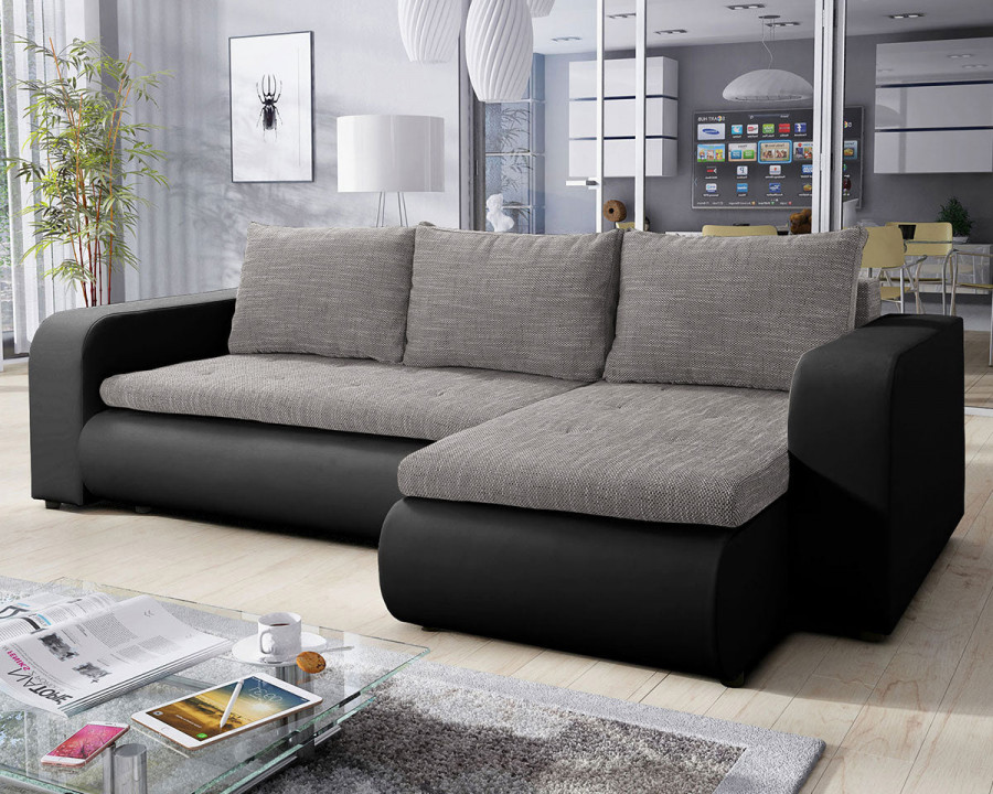 Maxima - Eliana Sectional Sleeper Sofa in Leather/Fabric