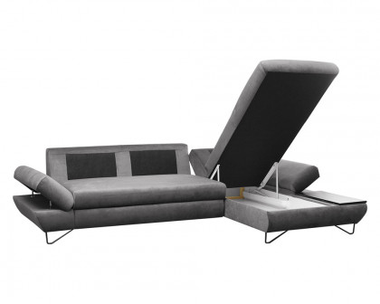 Maxima Astra Sectional Sleeper Sofa - Gray, Right Corner