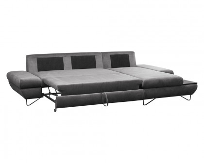 Maxima Astra Sectional Sleeper Sofa - Gray, Right Corner