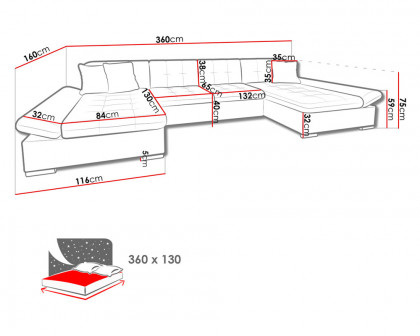 Maxima - Lia Sectional with Storage in Gray