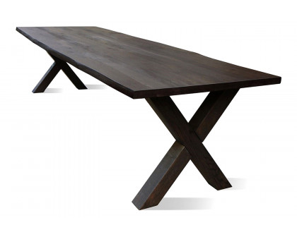 Maxima Castle-X Long Dining Table - Dark Wood