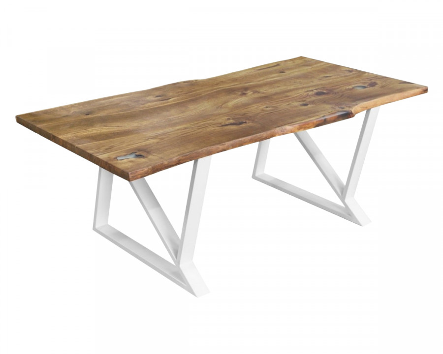 Maxima - Urban-Z Solid Wood Dining Table in Wood/White