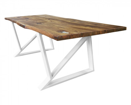 Maxima - Urban-Z Solid Wood Dining Table in Wood/White