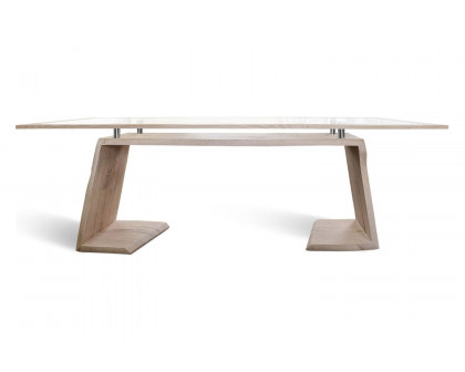 Maxima Zorg-W Dining Table - Light Wood/Clear