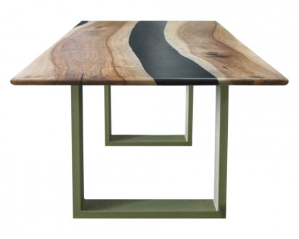 Maxima - Banur 601 Solid Wood Dining Table in Green