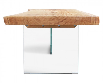 Maxima - Liram-GL Dining Table with Glass Legs in Wood