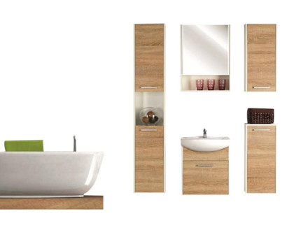 Maxima - Seso 6 Piece Bathroom Vanity Set with Mirror and Cabinets