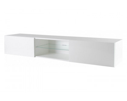 Maxima - Modern Floating 71" Long TV Stand Vigo Glass with Led