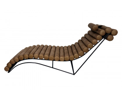 Maxima™ Rosabel Leather Chaise Lounge - Dark Brown