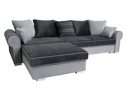 Maxima - Deluxe Sleeper Sectional in Gray, Fabric