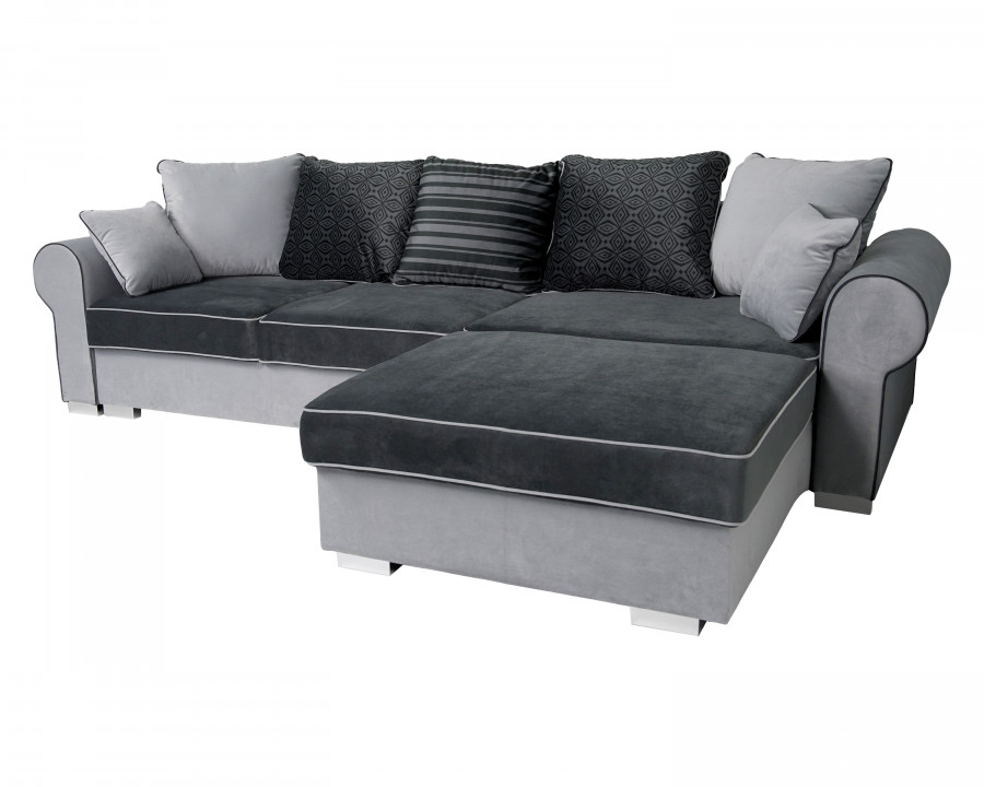 Maxima - Deluxe Sleeper Sectional in Gray, Fabric