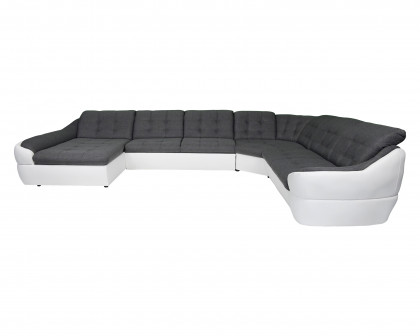 Maxima Infinity Xl Sleeper Sectional - White/Gray, Left Corner