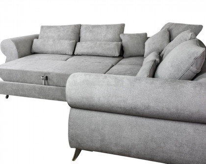 Maxima - Royal Sleeper Sectional in Gray, Fabric