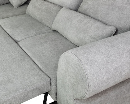 Maxima - Royal Sleeper Sectional in Gray, Fabric