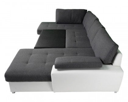 Maxima Tokio Maxi Sleeper Sectional - White/Gray, Left Corner