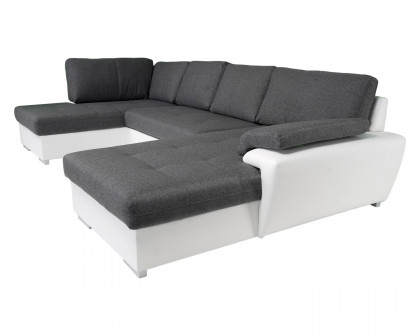 Maxima Tokio Maxi Sleeper Sectional - White/Gray, Left Corner