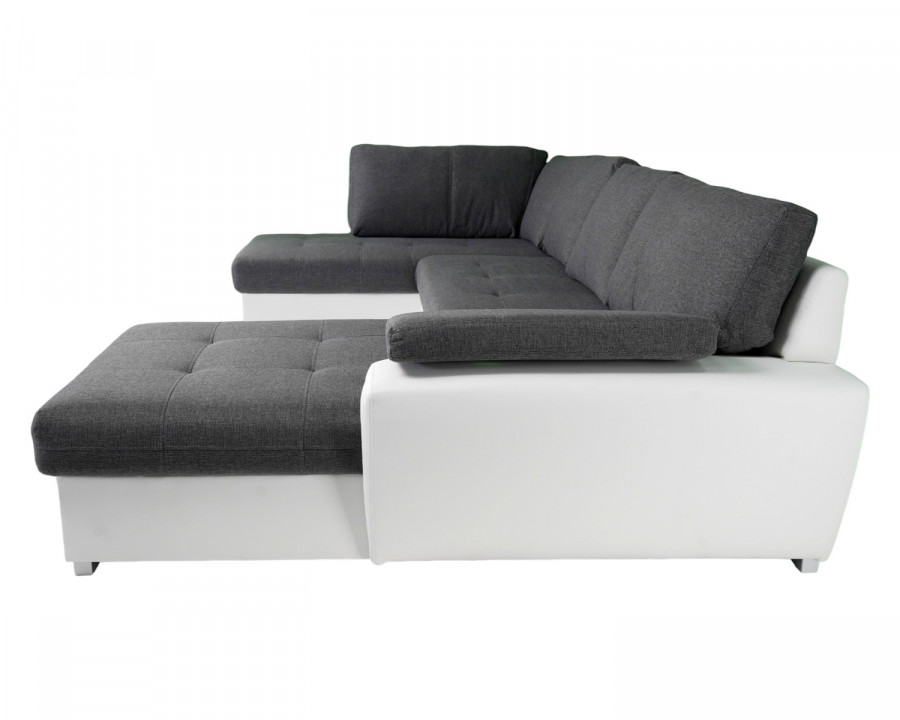 Maxima Tokio Maxi Sleeper Sectional - White/Gray, Left Corner