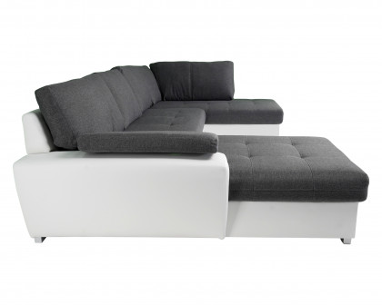 Maxima Tokio Maxi Sleeper Sectional - White/Gray, Right Corner