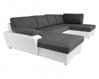 Maxima Tokio Maxi Sleeper Sectional - White/Gray, Right Corner